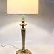 Neo-classical brass lamp, cotton shade