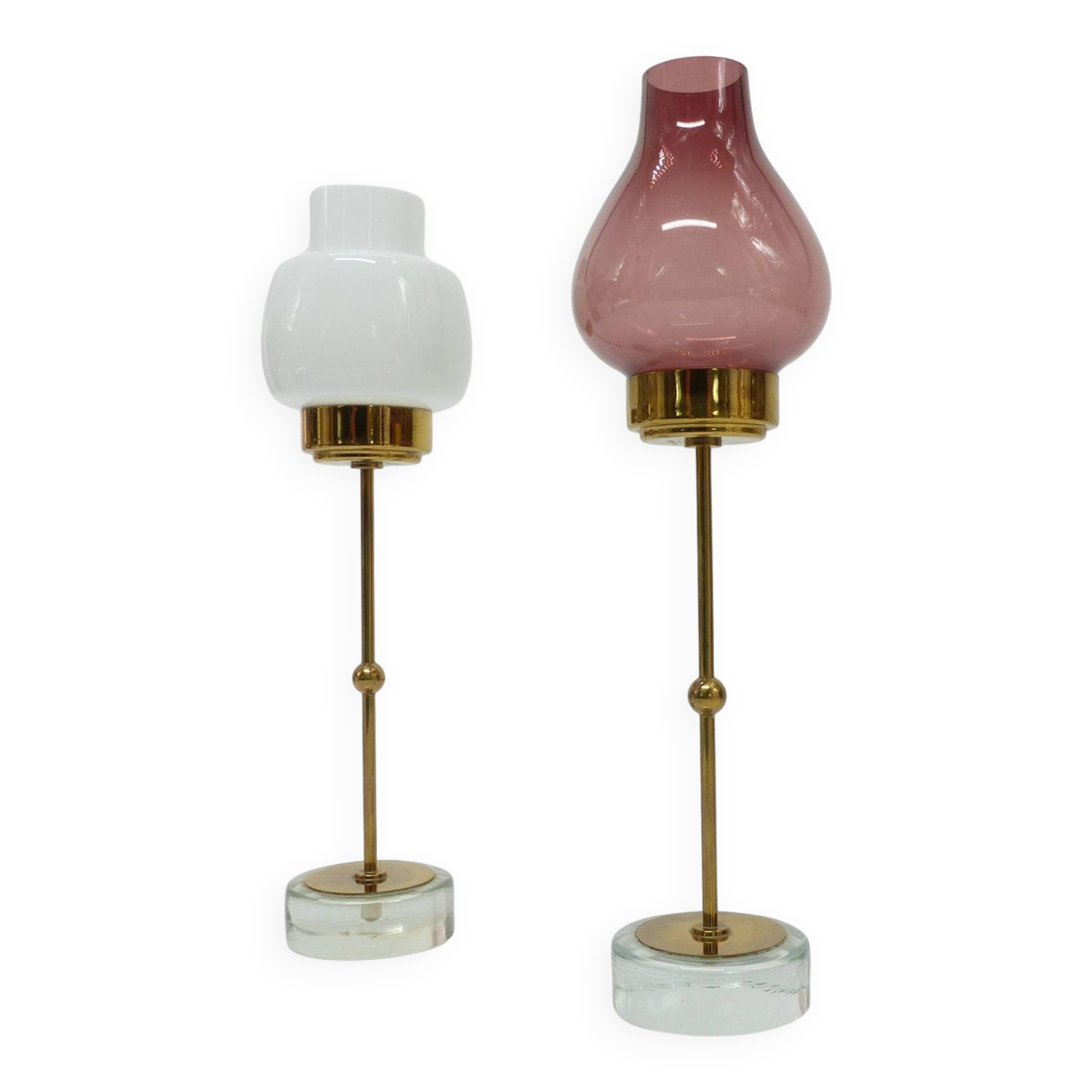 Pair of Scandinavian tealight holders Gunnar Ander for Ystad Metall, Sweden 1950