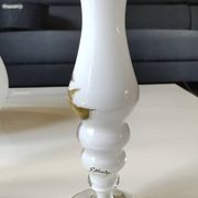 Stylish Kalina Poland vase. Floral decoration. Unique signed piece, 27 cm