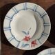 Set of 3 deep plates Digoin Sarreguemines blue with pink flowers D23