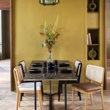 Chair cannage light wood plum