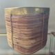 Rattan plant pot rimmed with brass from the 60s and 70s