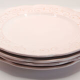 Set of 4 plates incised patterns on a white background of Niderviller