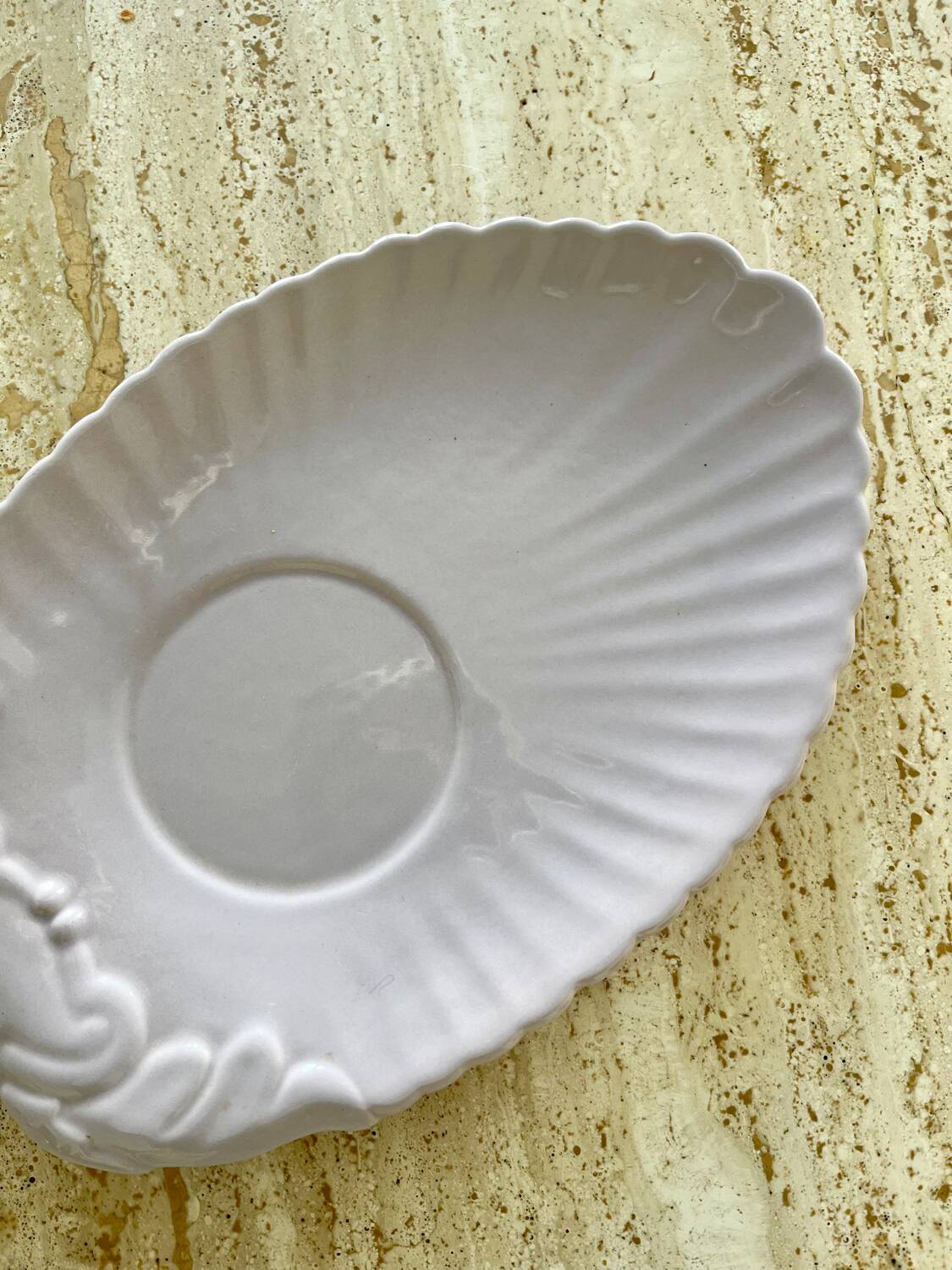 Quimper mauve earthenware dish