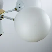 Vintage White 1970s Sputnik Chandelier – Mid-Century Modern Ceiling Light