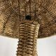 Rattan woven banana leaf mushroom floor lamp, 1960s