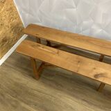 Pair of solid wood farm benches