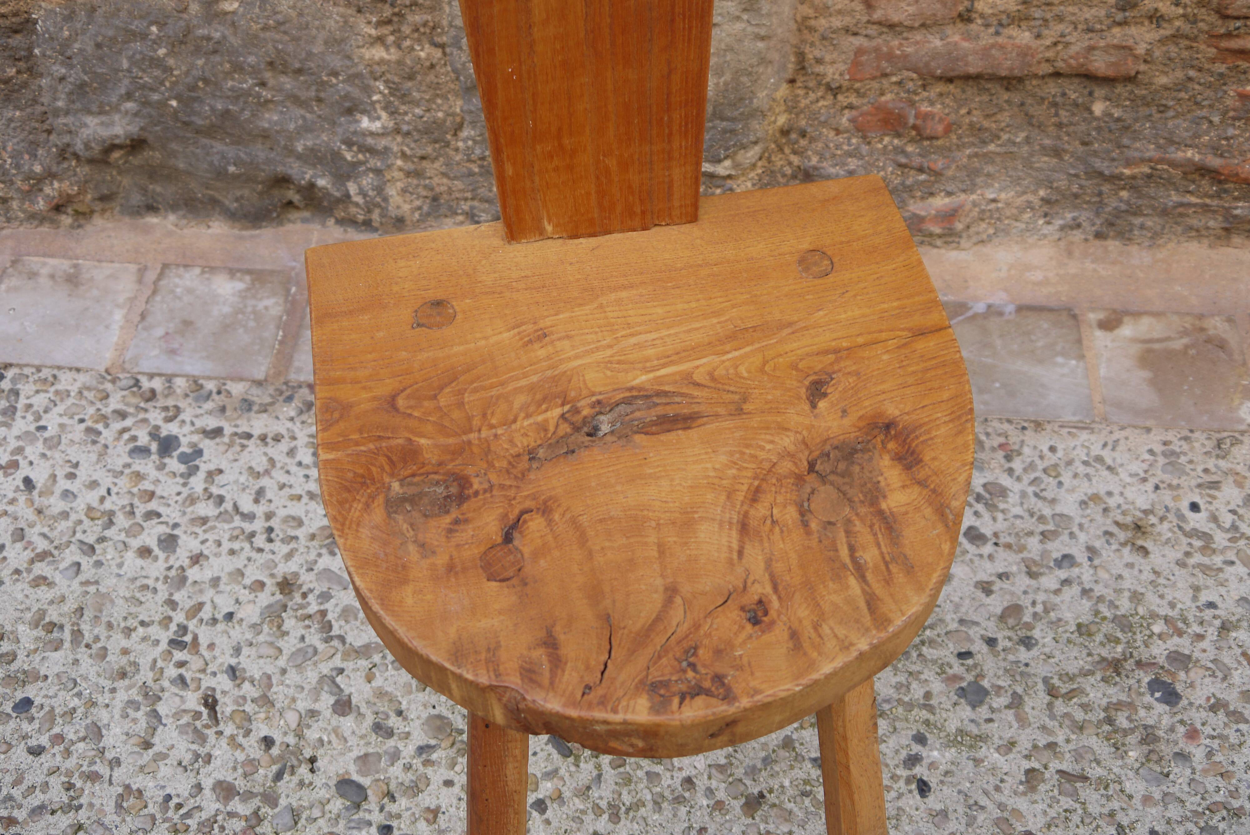 Brutalist wooden chair