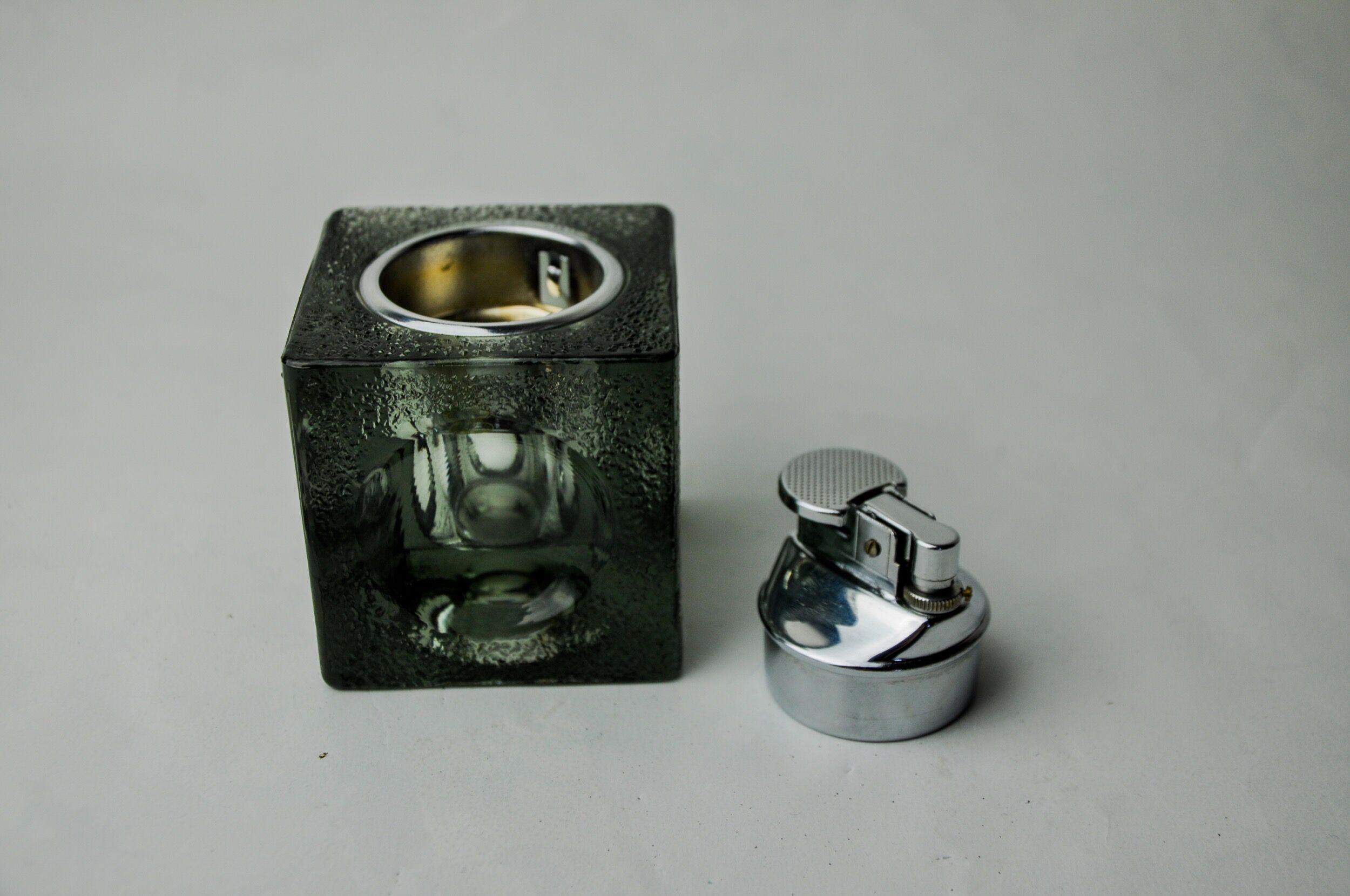 Black ice lighter by Antonio Imperatore, murano glass, Italy, 1970