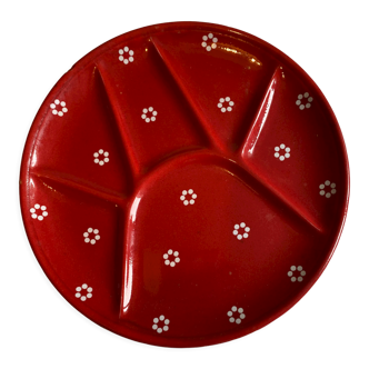 6 assiettes grès rouge années 1960