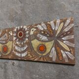 Plate, enamelled lava panel J.G Picard, Vallauris