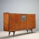 Vintage mahogany sideboard with bar compartment, 1950s-60s design.
