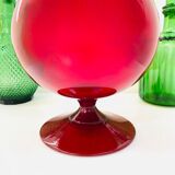 Large blown glass red carafe Blenko / Genie Bottle from the 1960s.