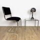 Chrome and black velvet sled chair from the 70s in Italy