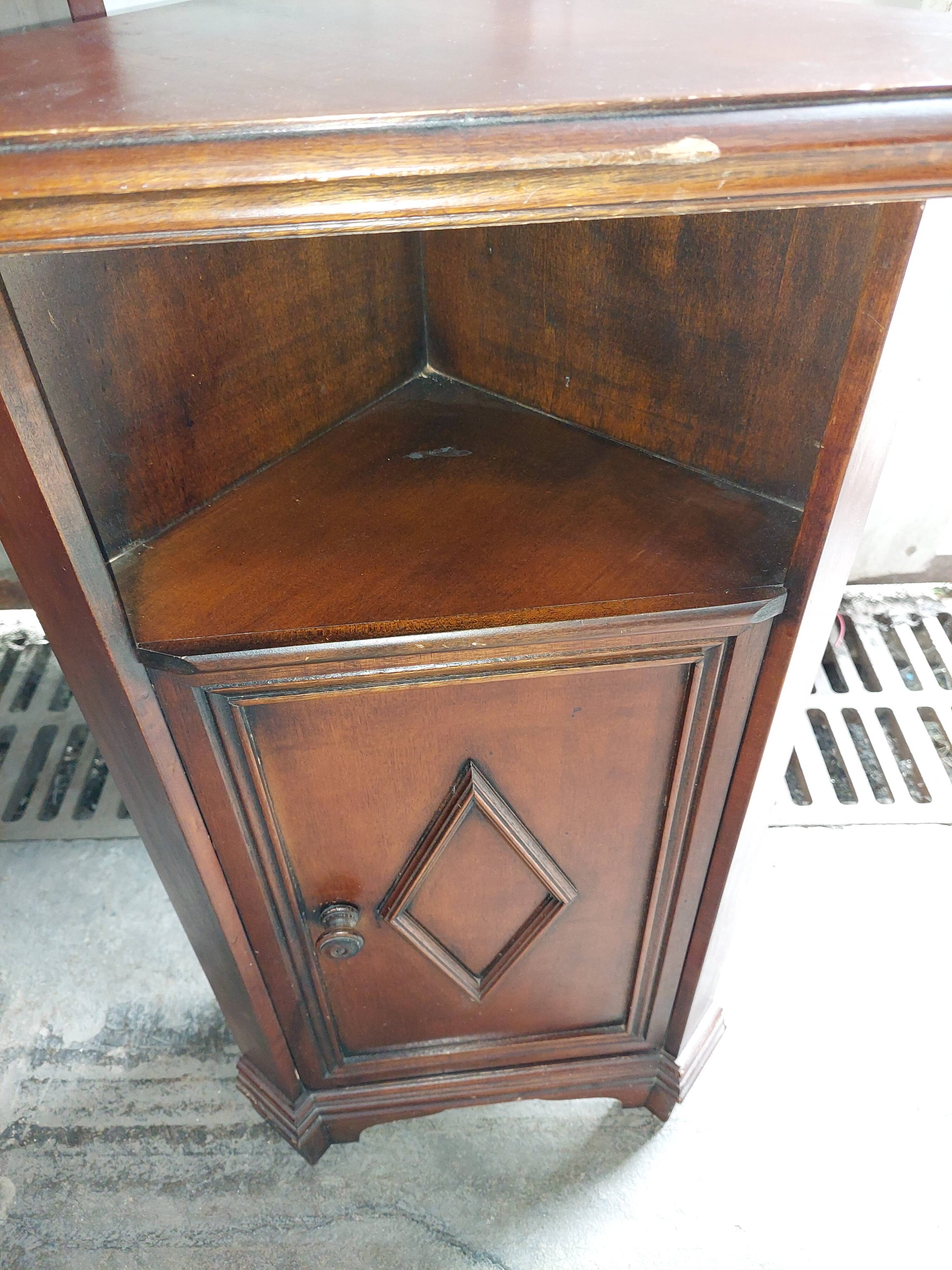 Small corner furniture in vintage wood used