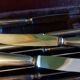Box 24 silver metal knives, Ravinet Denfert