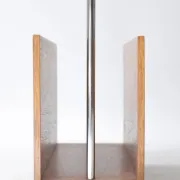 Mid-century modern magazine rack, teak and chrome, 1960s