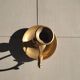 Brass table candle holder with candle push system