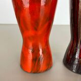 Set of three Vintage Pottery Fat Lava Vases Made by Scheurich, Germany, 1970s