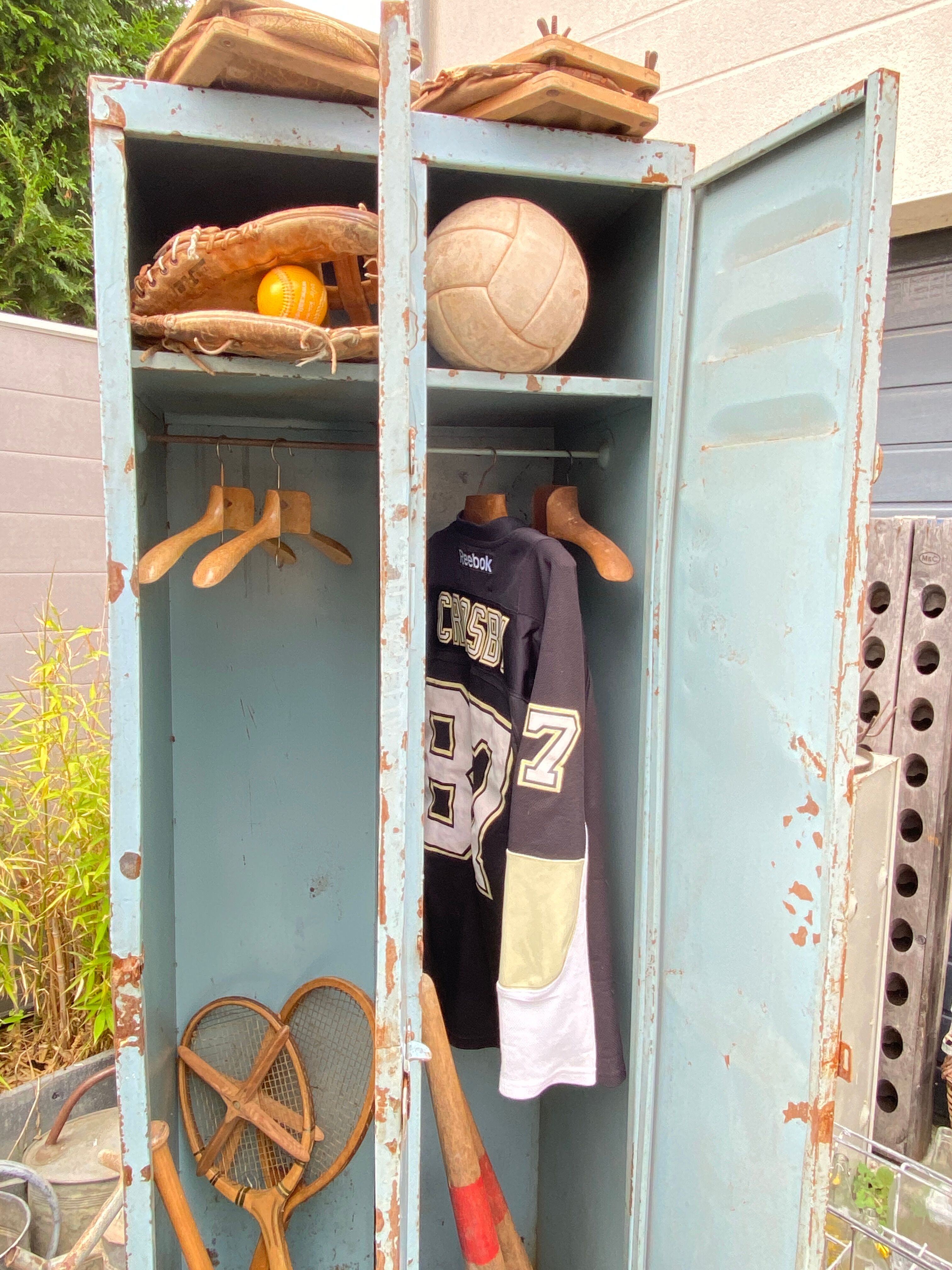 Vintage metal industrial wardrobe
