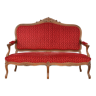 Red velvet sofa Louis XV style