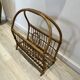 60s rattan magazine rack