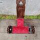 Brutalist chair feet tripodes carved wood