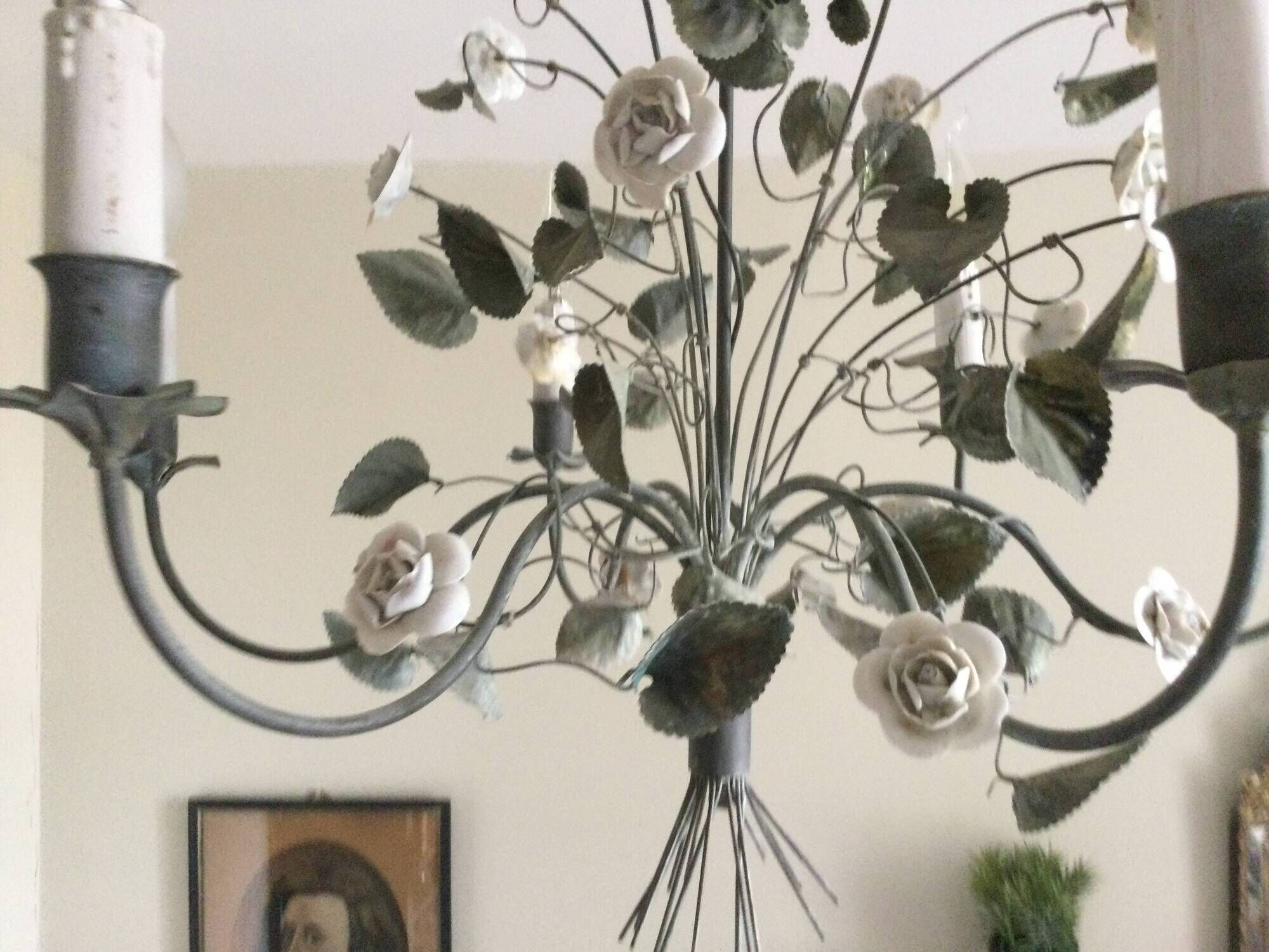 Antique metal chandelier