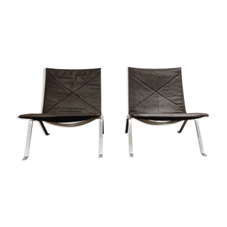 Vintage PK 22 Lounge Chairs by Poul Kjærholm for E. Kold Christensen, Set of 2, 1960s