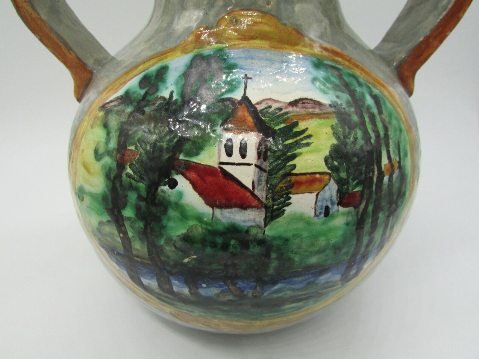 Louis Baude Montigny on Loing vase ball scenery of two impressionist landscapes
