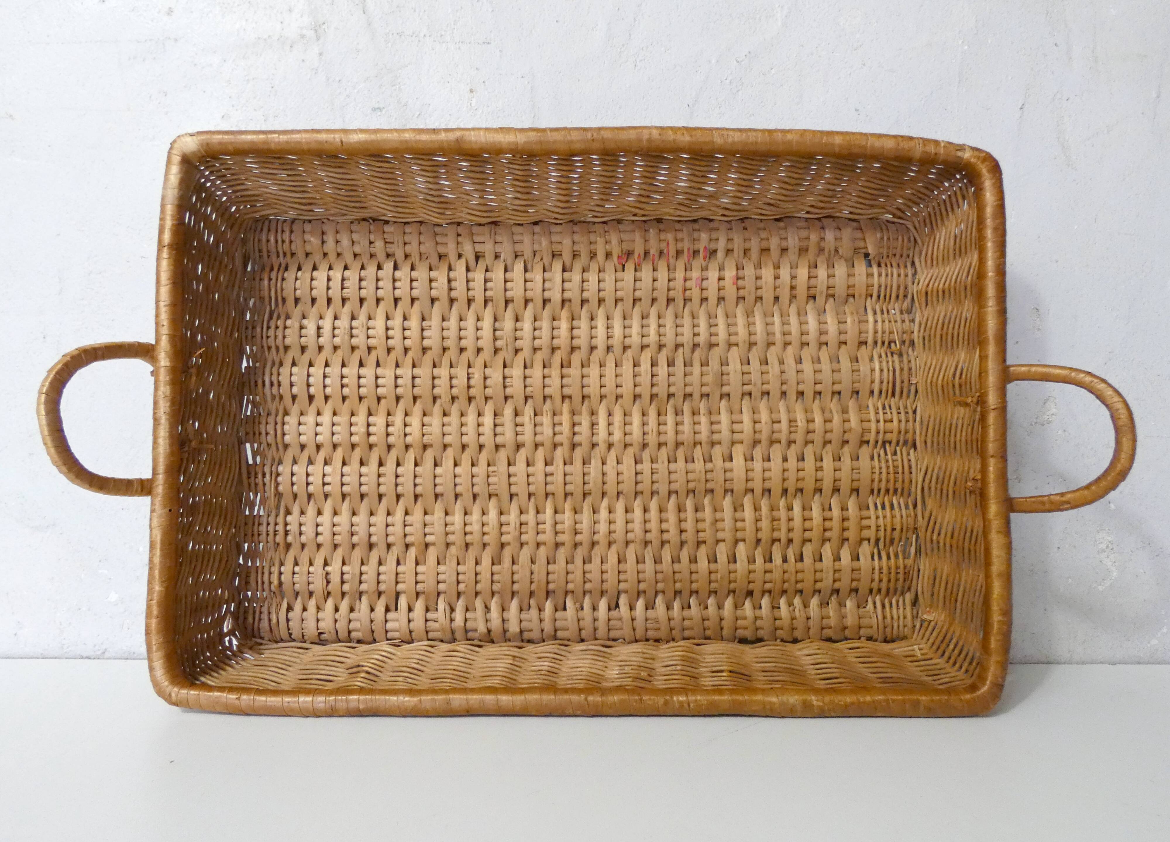 vintage rattan tray