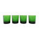 4 verres gobelets en verre vert émeraude, 1970