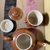 Cafetière ancienne marron complète Terre de Fer