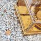 Pair of wall lamps in smoked glass and gilded metal from the 70s/80s