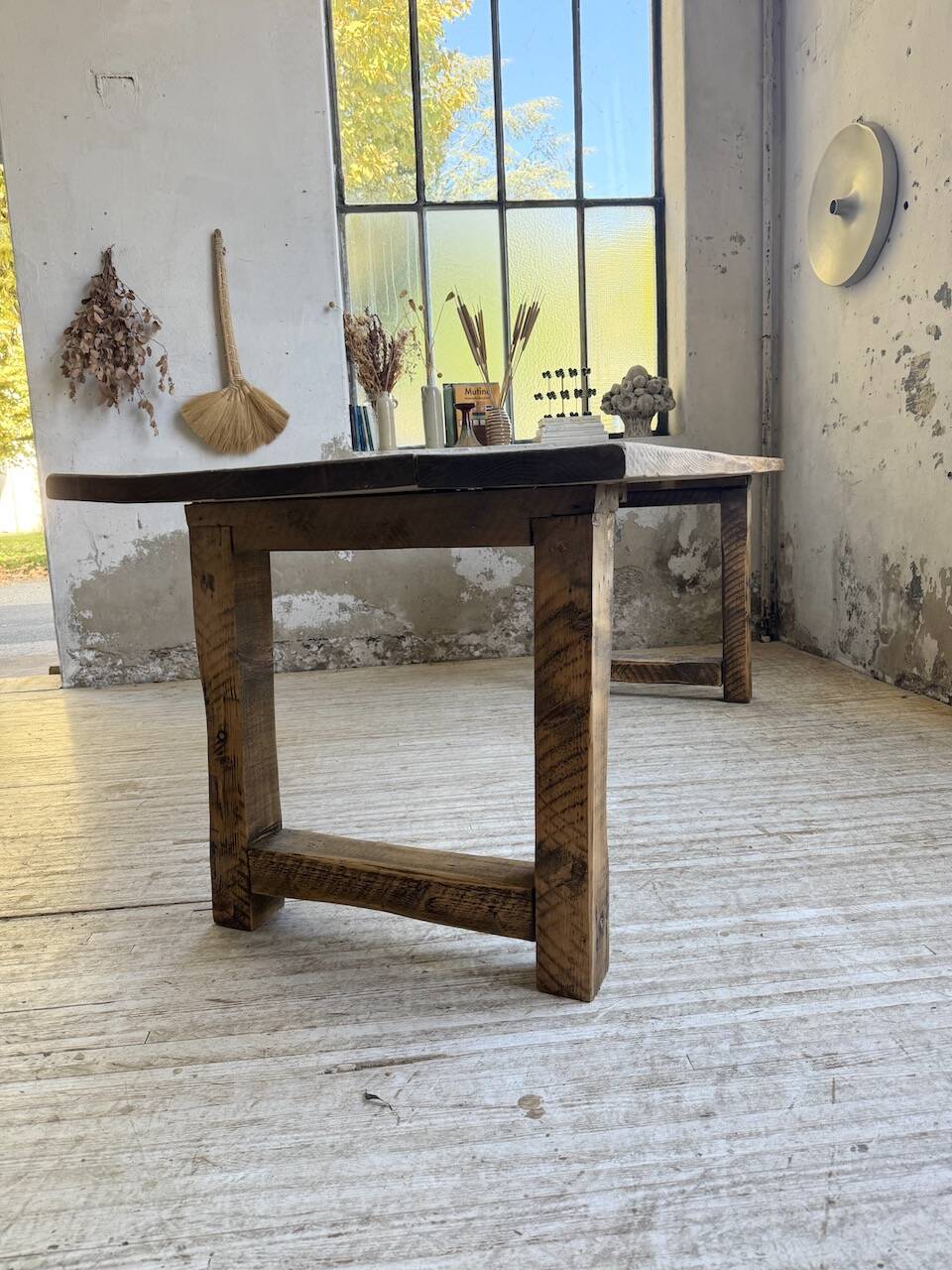 1950s pine farmhouse table 220cm