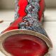 Red vintage ceramic vase