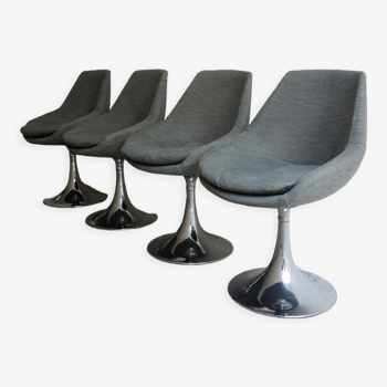 4 Space Age seventies dining tulip chairs
