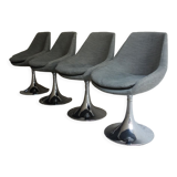 4 Space Age seventies dining tulip chairs