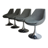 4 Space Age seventies dining tulip chairs