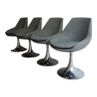 4 Space Age seventies dining tulip chairs