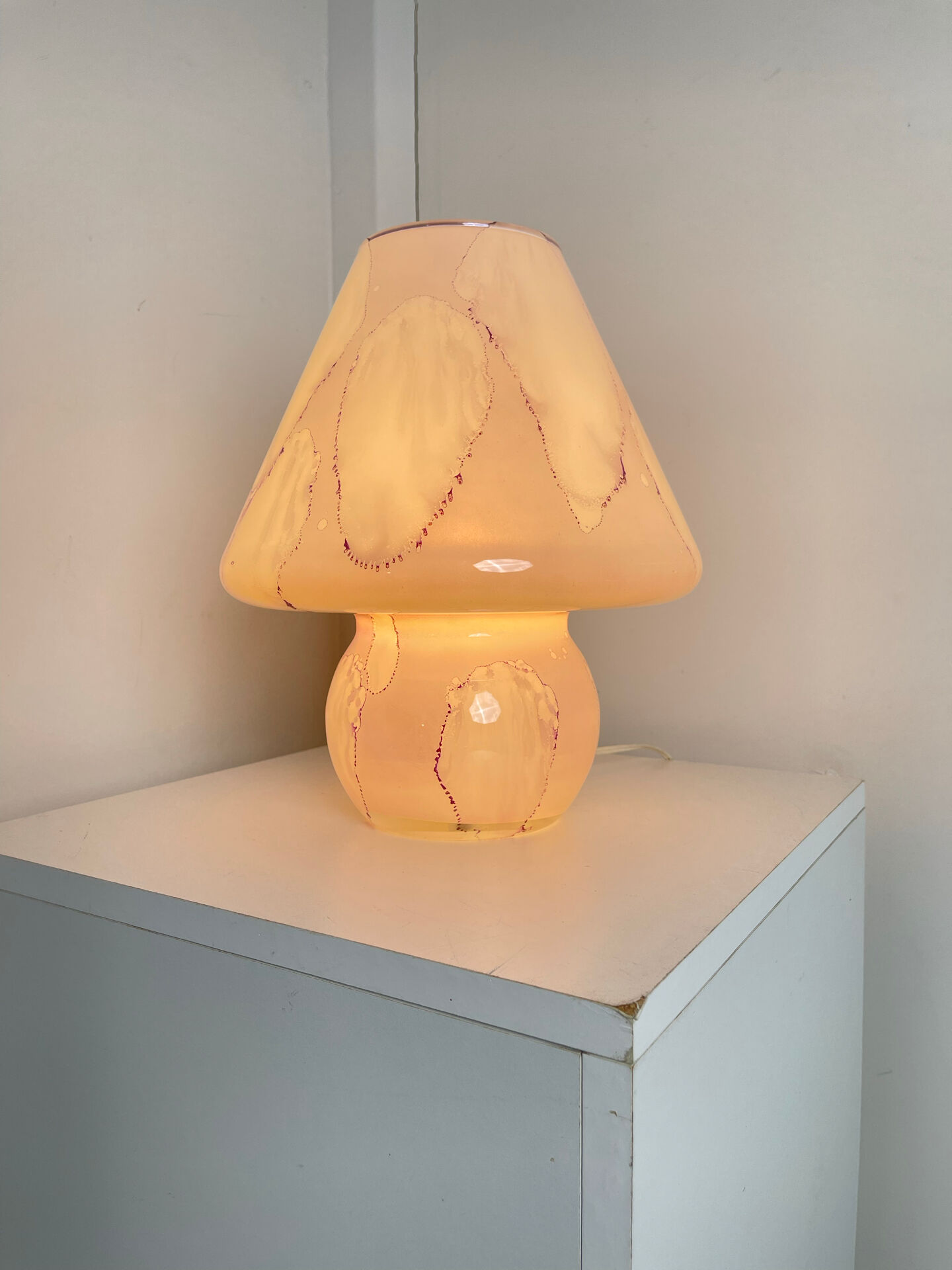 1970s glass mushroom lamp
