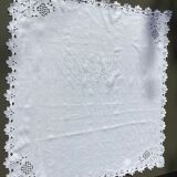 Tablecloth monogram LF square English embroidery