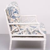 Faux Bamboo Chippendale lounge chair. 1970s France