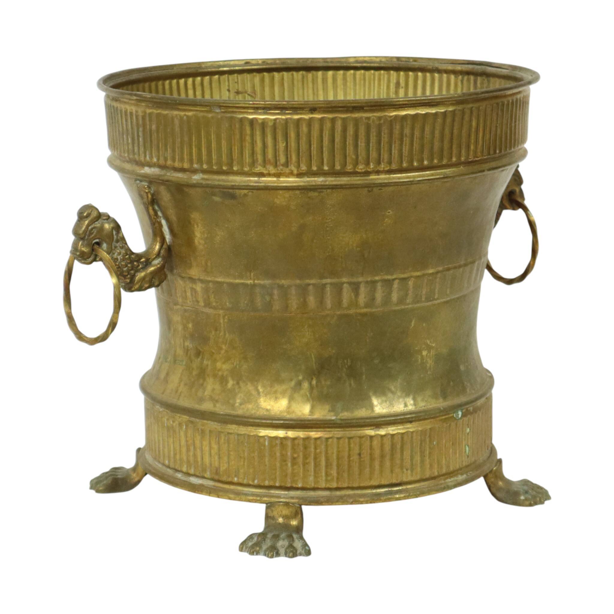 Old Brass Flower Pot Jardinière Mécap Belgium