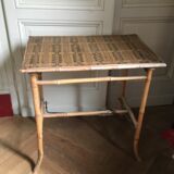 Rattan side table