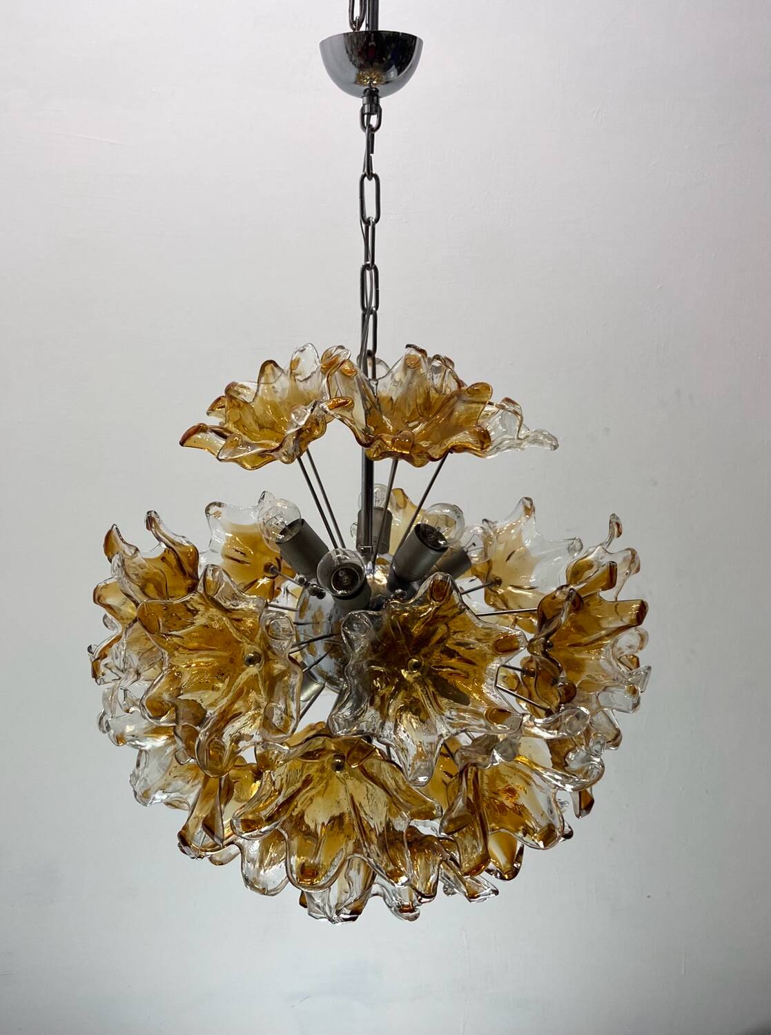 Lustre Spoutnik en verre de Murano