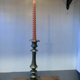 Large vintage golden brass candle holder
