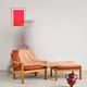 Brutalist armchair and ottoman by Tage Poulsen, Denmark, 1970s.