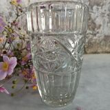 Four bohemian crystal vases