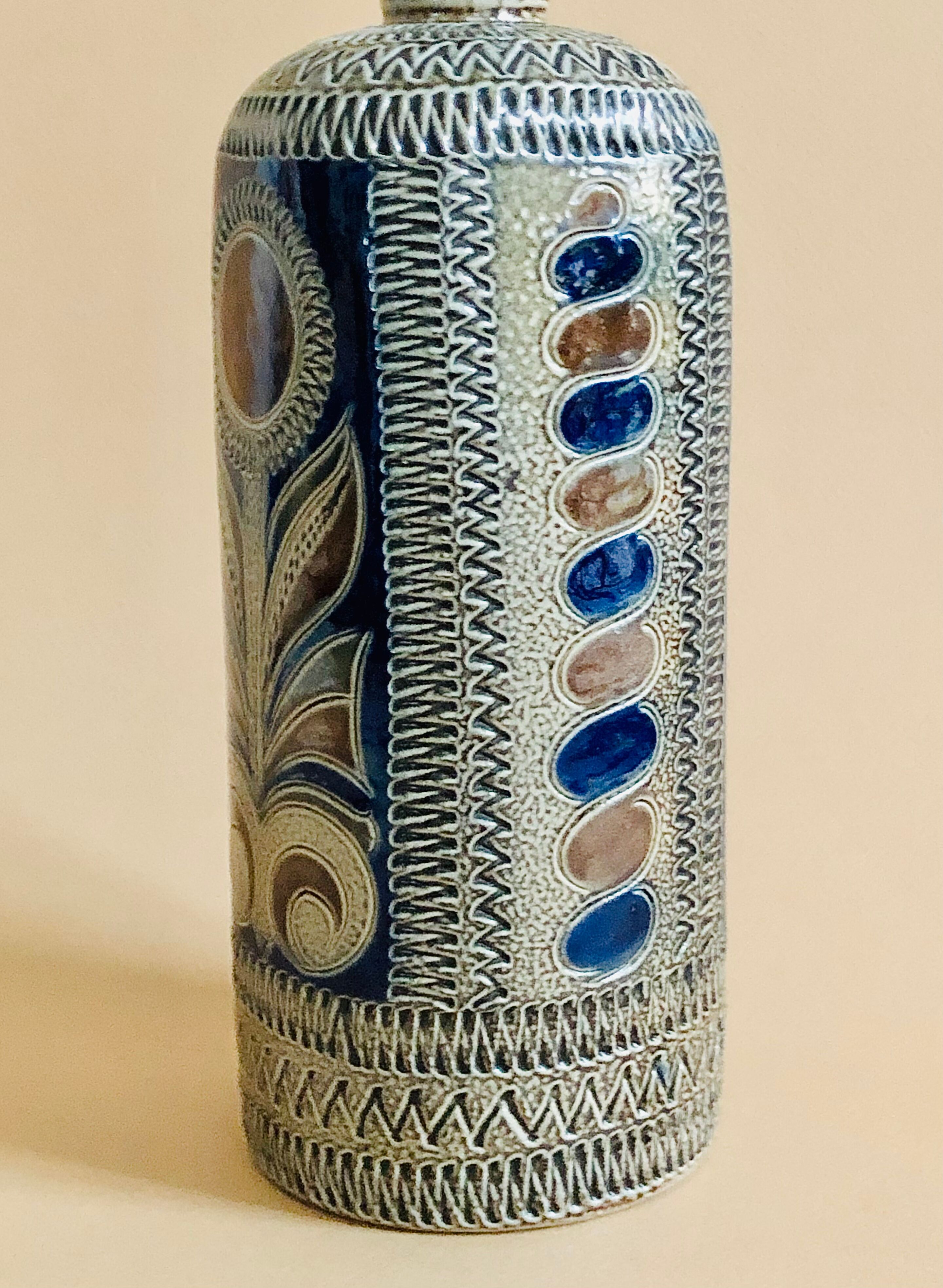 Vintage ceramic soliflore bottle Westerwald, Germany